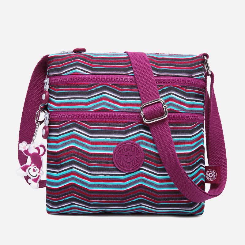 Lightweight Triple Zip Small Crossbody Bag Shoulder Bag for Women