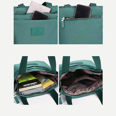 Functional Crossbody Bag Shoulder Bag Multi-pocket Lightweight Solid Color Handbag