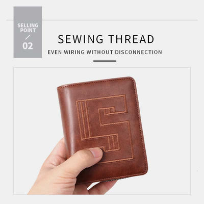 Large Capacity Leather Wallet Credit Card Holder RFID Blocking Money Organizer
