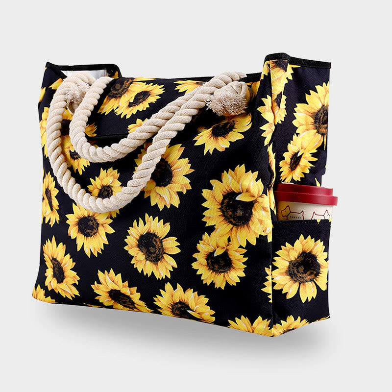 Summer Beach Bag For Women Printing Canvas Large Capacity Handbag