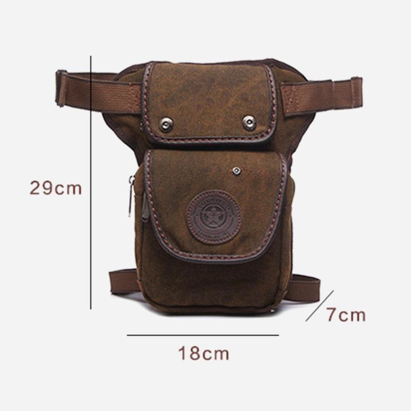 Retro Leg Bag For Men Outdoor Sports Canvas Crossbody Bag