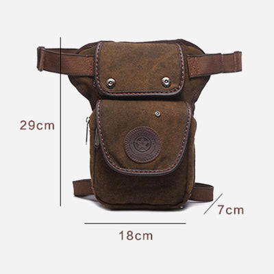 Retro Leg Bag For Men Outdoor Sports Canvas Crossbody Bag