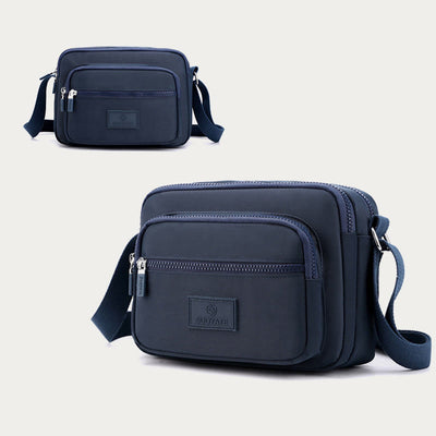 4 Zip Crossbody Bag Lightweight Nylon Purse for Women