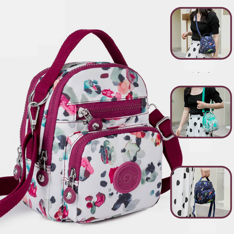 Floral Print Sling Bags for Women Crossbody Backpack Multipurpose Shoulder Bag