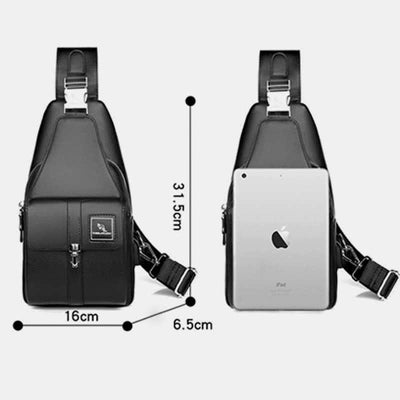 Men Leather Sling Bag Multipurpose Casual Bag Chest Bag Shoulder Bag