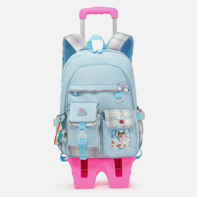 School Backpack For Kids Cute Pattern Rolling School Bag
