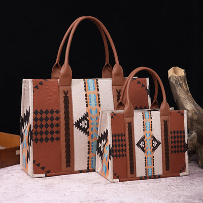 Vintage Linen Cotton Handbag For Women Bohemian Crossbody Tote