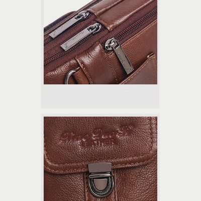 Small Messenger Bag For Men Business Genuine Leather Portable Bag