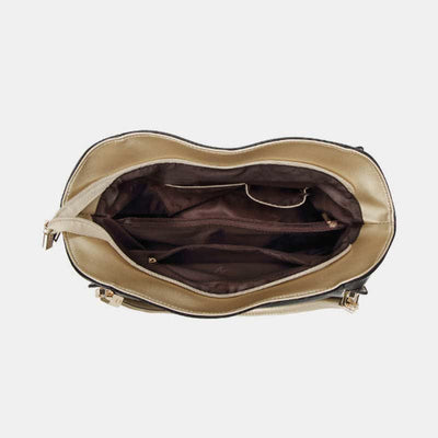 Women's Large Leather Zipper Shoulder Tote Top Handle Handbag