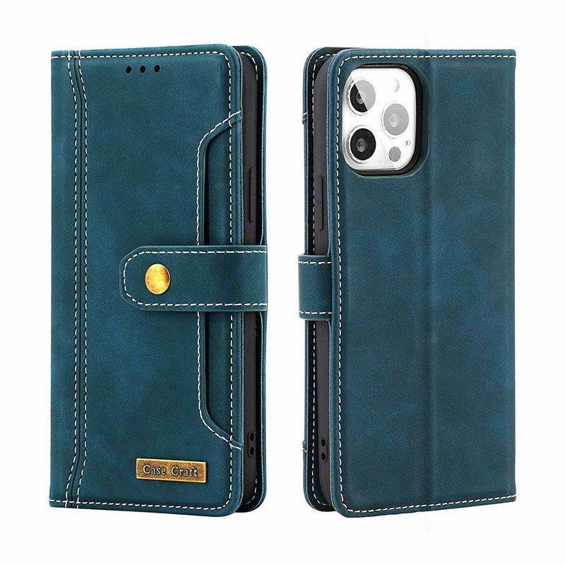 iPhone 13 12 11 Wallet Case Flip Magnetic PU Leather Cover with Kickstand Card Slot