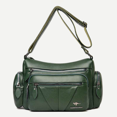 Casual Crossbody Purse for Women Multi-Pocket PU Leather Shoulder Handbag