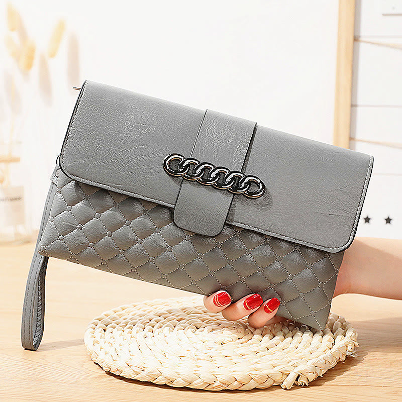 Plaid Pattern Quilted Ladies Shoulder Purse Multifunctional Wallet Handbag
