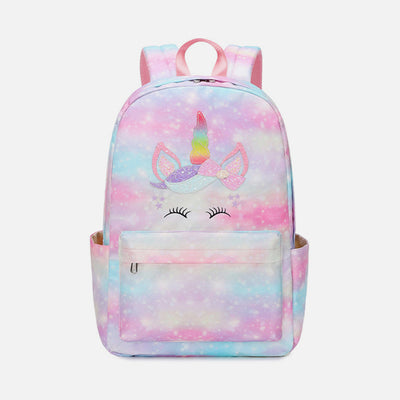 Unicorn School Backpack for Girls Kids Elementary Bookbag Lunch Bag Set