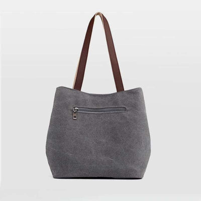 Multi-Pocket Casual Canvas Tote Handbags for Women Shoulder Bag Top-Handle Satchel
