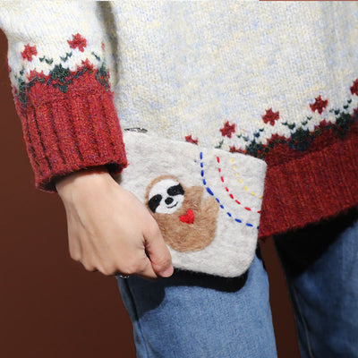 Wool Felt Wallet For Women Kids Cute Animal Coin Purse