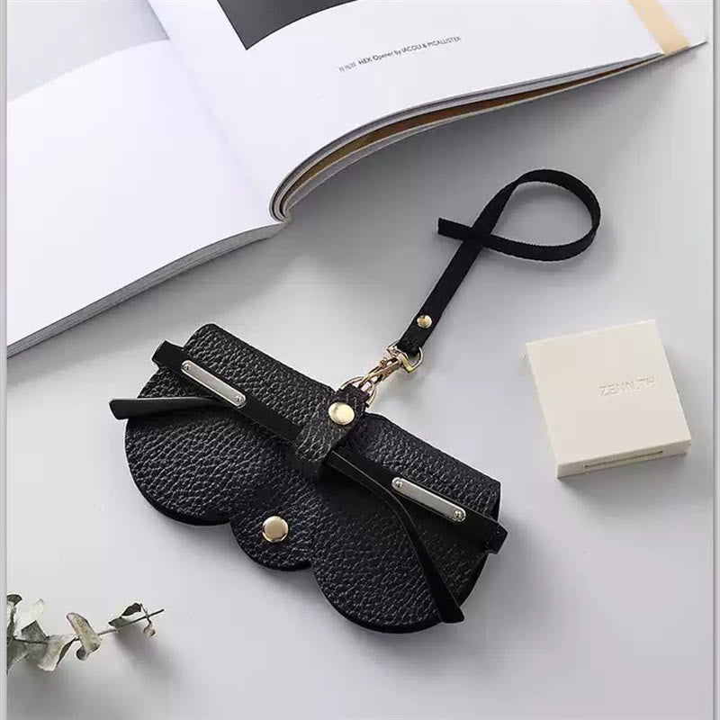 Storage Bag For Sunglasses Soft Leather Portable Simple Storage Case