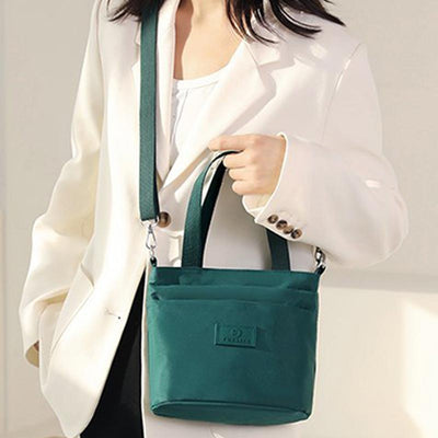 Functional Crossbody Bag Shoulder Bag Multi-pocket Lightweight Solid Color Handbag