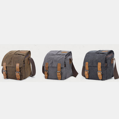 Unisex Waterproof Waxed Canvas DSLR/SLR Bag Case Compact Camera Bag