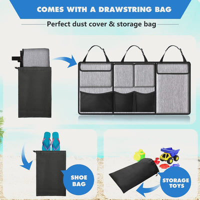 Car Organizer For Seat Back Zipper Detachable Design Oxford Storage Bag