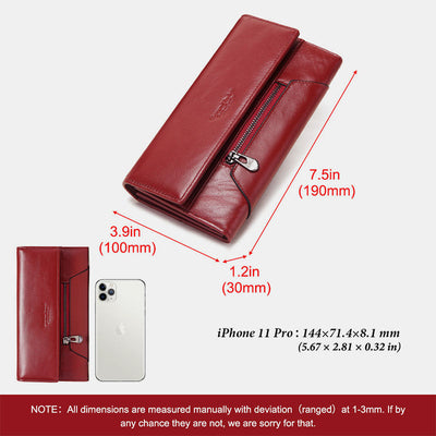 RFID Anti-Theft Multi-Card Genuine Leather Wallet