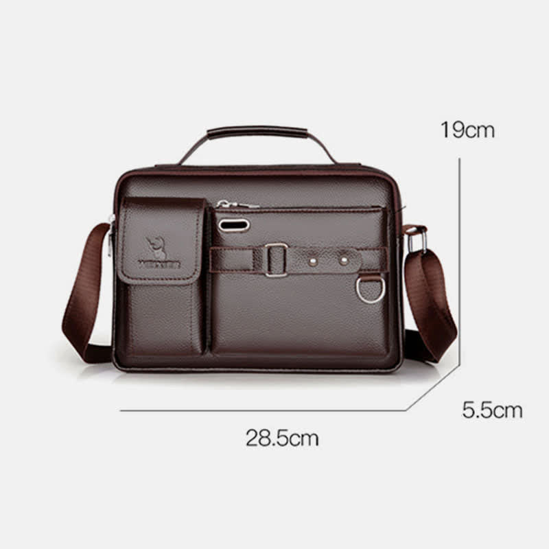 Retro Leather Satchel Messenger Bag for Men Traval Shoulder Bag