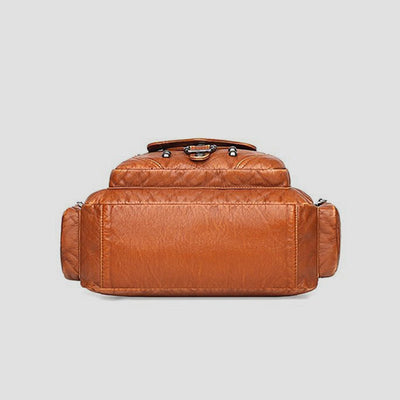 Tote Bag For Women Vintage Riveted Multi-Pocket Leather Crossbody Bag