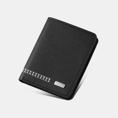 Men's Trifold Embroidery PU Leather Wallet RFID Blocking Card Holder