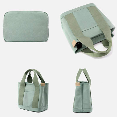 Multi-Pocket Handbag for Women Casual Canvas Tote Bag Daily Purse