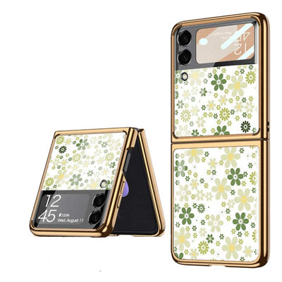 Samsung Galaxy Z Flip 3 Case Floral Premium Thin Transparent Hard PC Phone Cover
