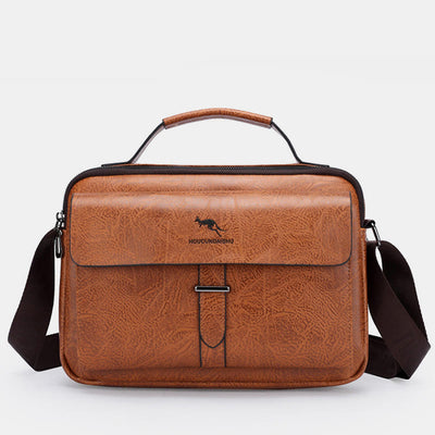 Horizontal Messenger Bag For Men Business Leather Crossbody Bag Handbag