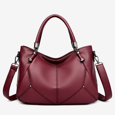 Soft Leather Handbag Women Adjustable Wide Strap Minimalist Crossbody Tote