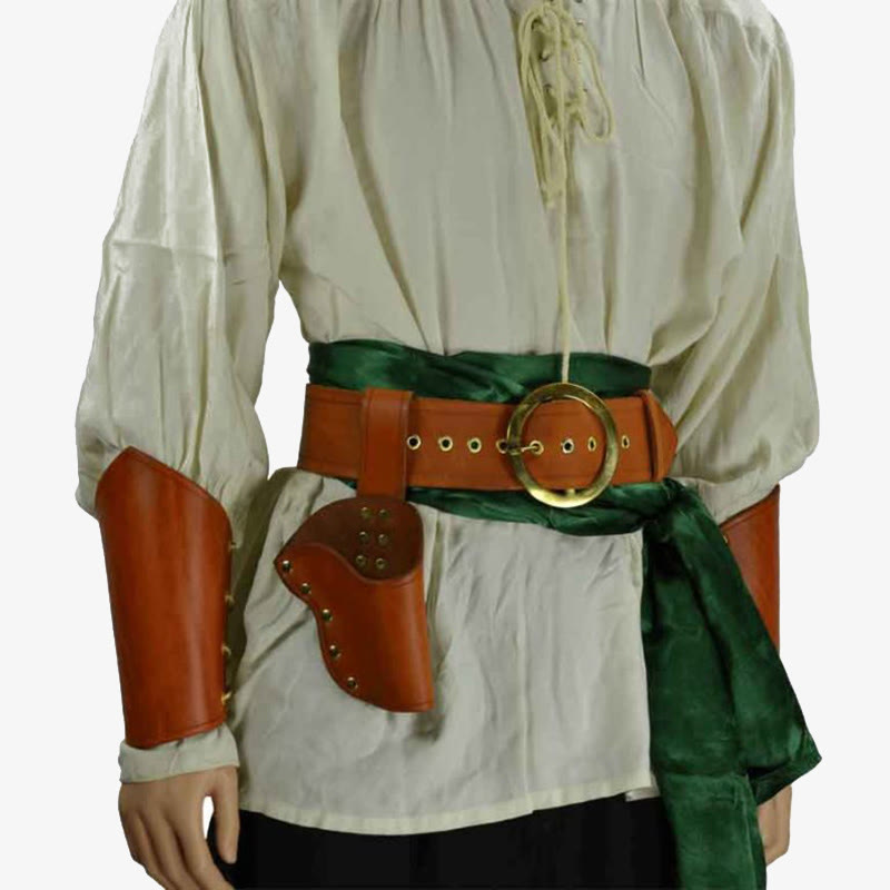 Retro Outside Waistband Leather Holster Medieval Cosplay Waist Pouch