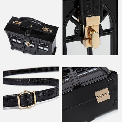Creative Simulated House Handbag Women Buckle Closure Acrylic Crossbody Bag