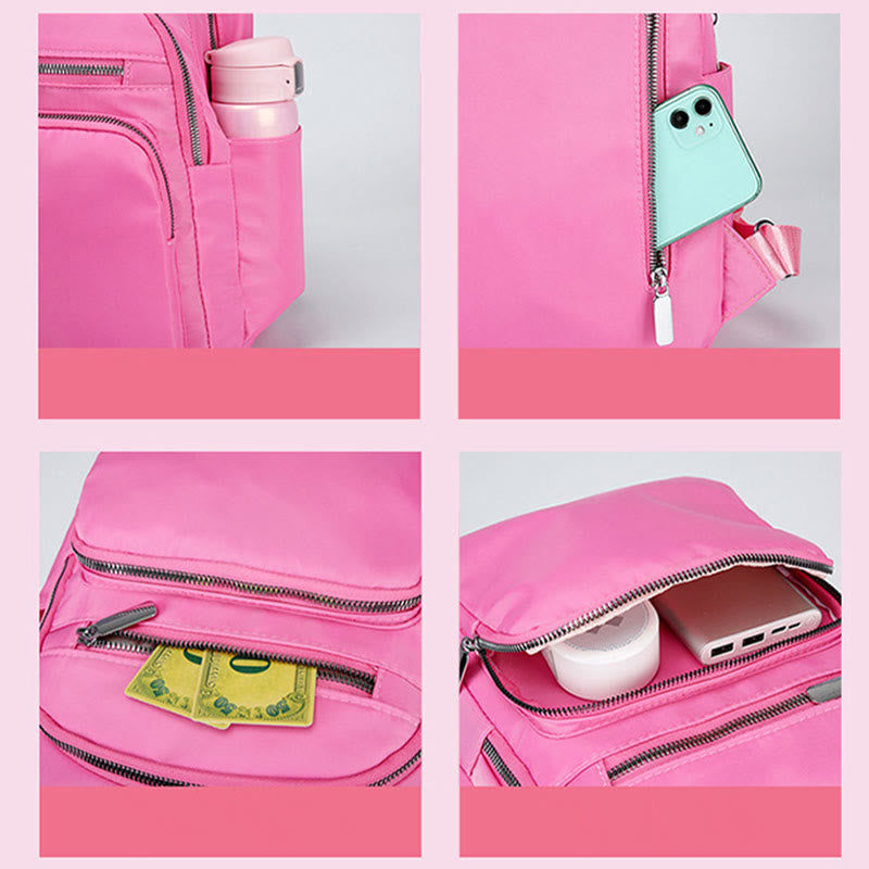 Backpack For Daily Use Simple Solid Color Casual Oxford Daypack