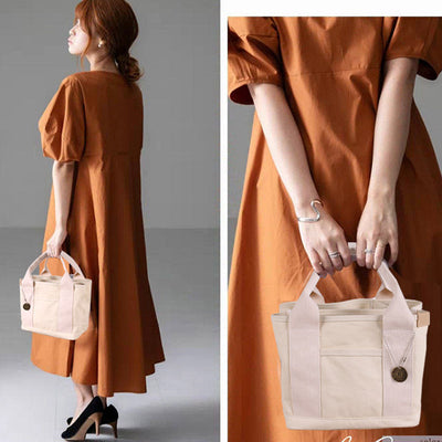 Large Capacity Multi-Compartment Removable Bottom Casual Cute Tote Bag