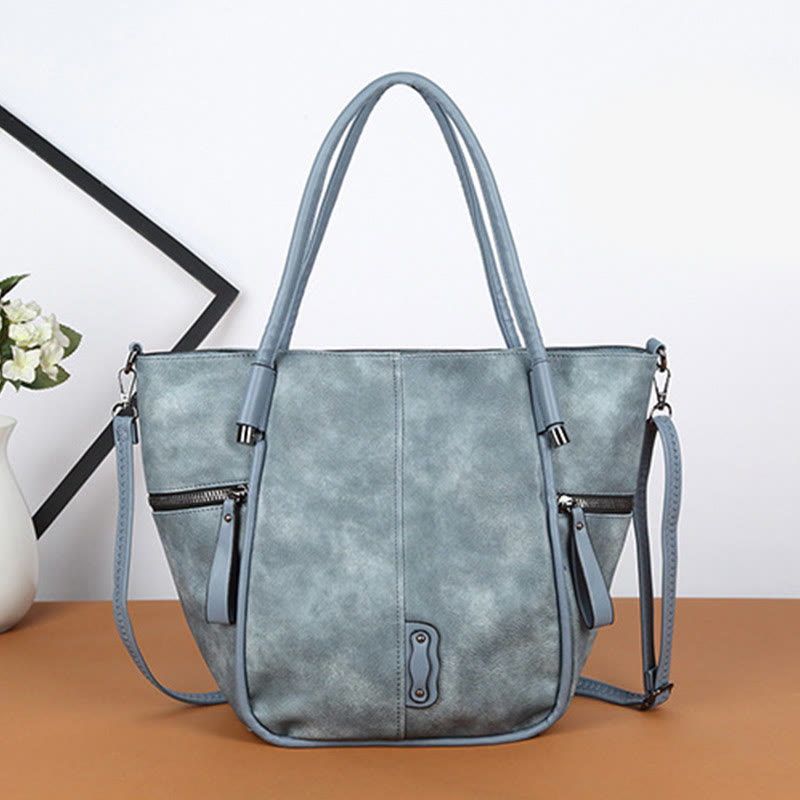 Tote Bag for Women Vintage Large Capacity PU Leather Handbag