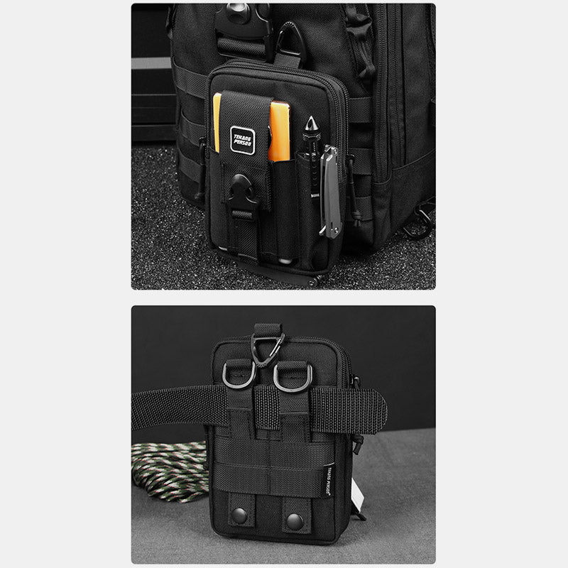 Tactical Waist Bag Belt Loop Phone Bag Pouch Fit 7.5" Cellphone with Crossbody Strap