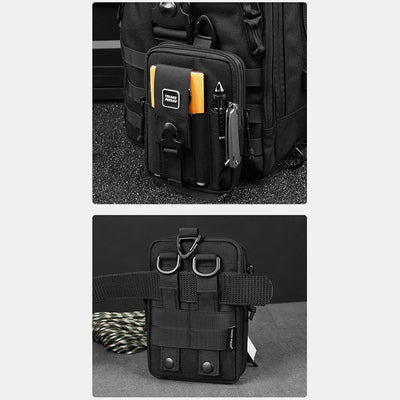Tactical Waist Bag Belt Loop Phone Bag Pouch Fit 7.5" Cellphone with Crossbody Strap