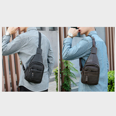 Multi Pocket Sling Bag For Men Outing Portable Everyday Use