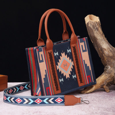 Vintage Linen Cotton Handbag For Women Bohemian Crossbody Tote