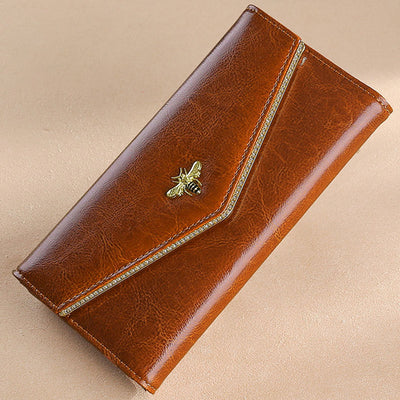 Multifunctional Large Capacity Genuine Leather RFID Trifold Wallet