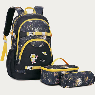 Backpack for Girls Embroidery School Bag with Lunch Box for Kids Teen
