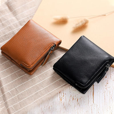 Wallet For Men Genuine Leather RFID Antimagnetic Change Coin Clip