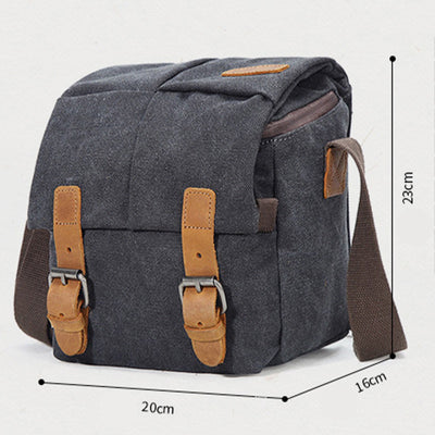 Unisex Waterproof Waxed Canvas DSLR/SLR Bag Case Compact Camera Bag