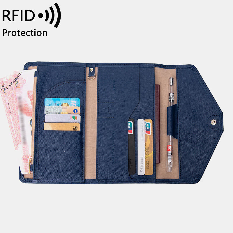 RFID Passport Holder For Travel Ultra Thin Multifunctional Document Bag