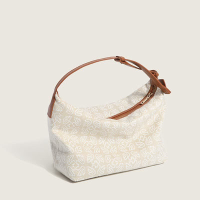 Canvas Handbag for Women Houndstooth Print Shoulder Bag Hobo Satchel