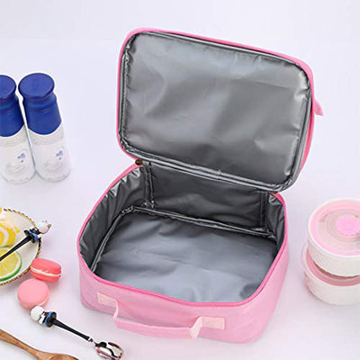 Lunch Bag For Children Glitter Heart Pattern Insulated Bag