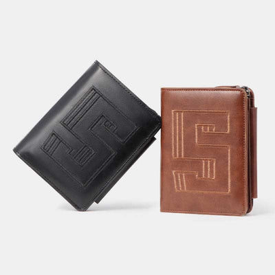 Large Capacity Leather Wallet Credit Card Holder RFID Blocking Money Organizer