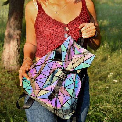 Geometric Luminous Backpack Reflective Bag