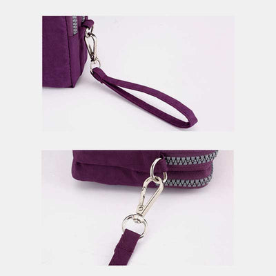 3 Zip Mini Crossbody Bag Lightweight Cellphone Wallet Long Wristlet Purses